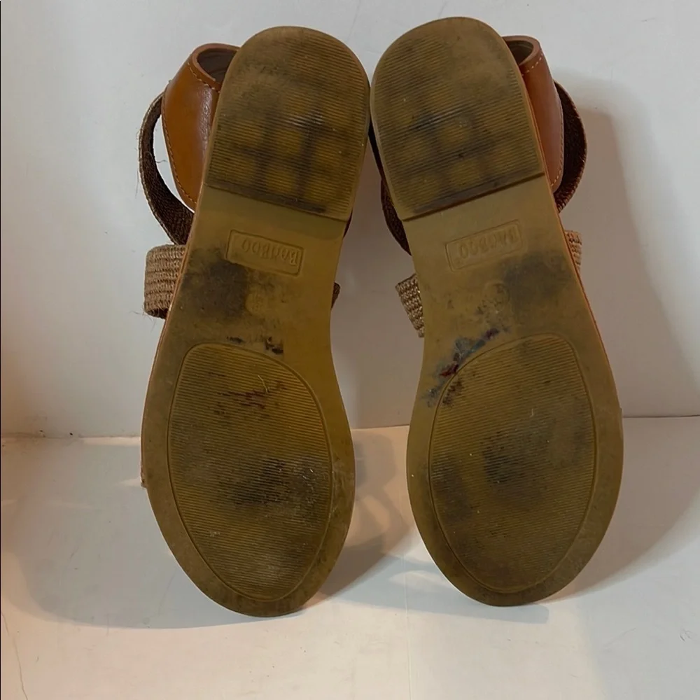 BAMBOO Tan Sandals Minimalist Slip-On Design